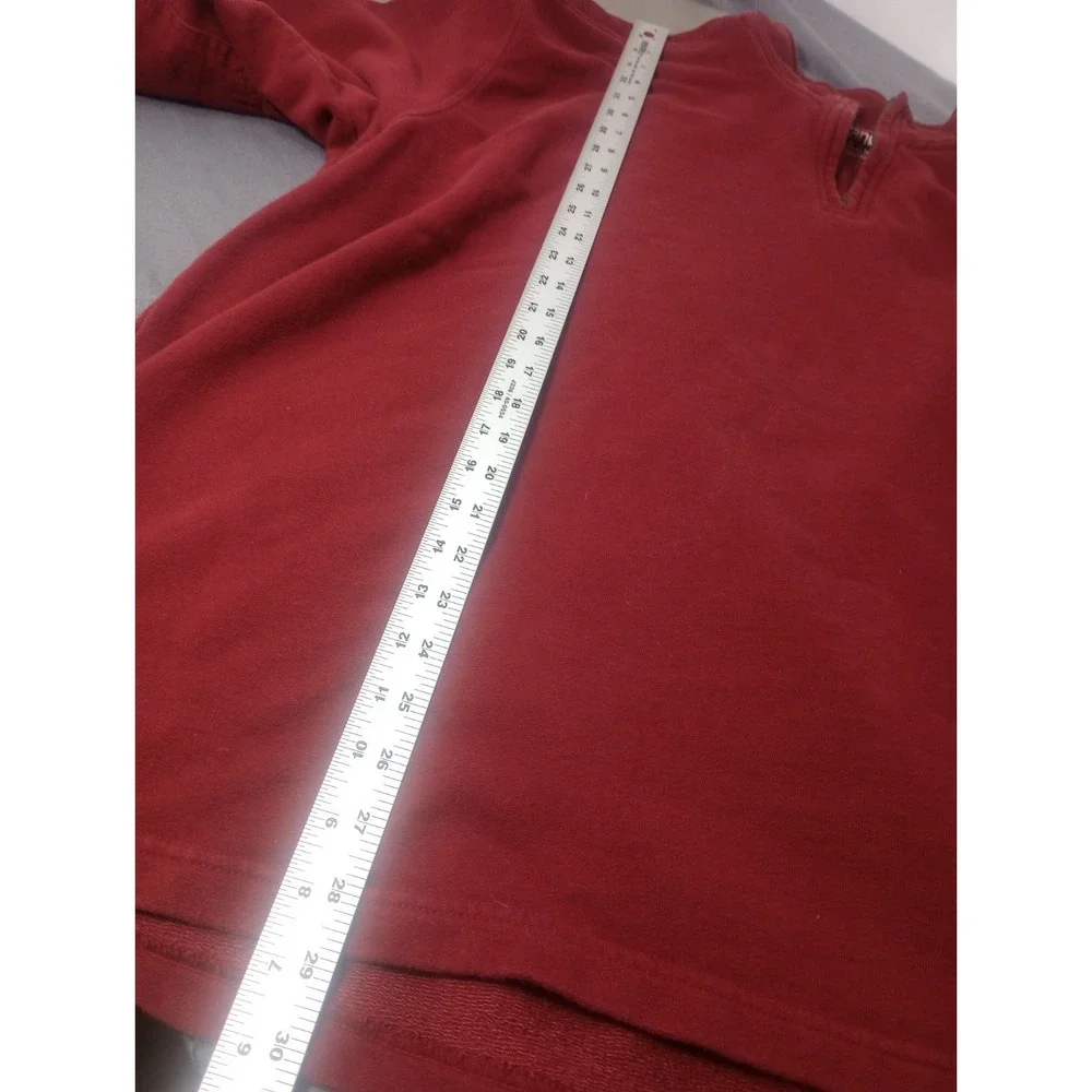 Wrangler Men's Hero 1/4 Zip Pullover Sweatshirt With Elbow Patches 3XL Red Maron